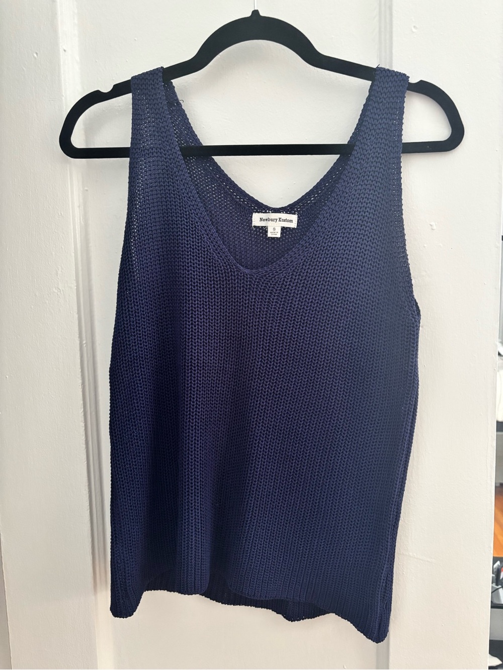 Women’s Linen-Blend Knit Tank Top - Navy